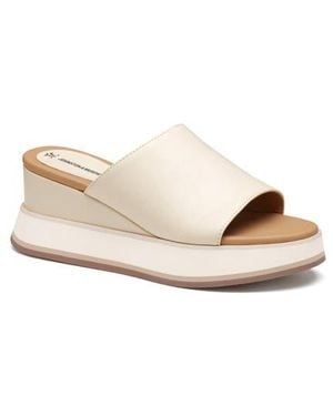 Johnston & Murphy Colleen Platform Wedge Slide Sandal - Natural