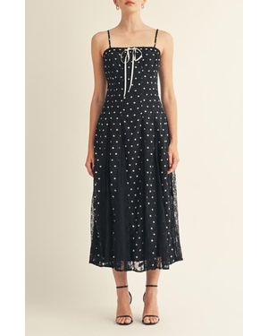 arose studio brienne square-neck midi dress Arose Studio Cielle Midi Dress in Blue