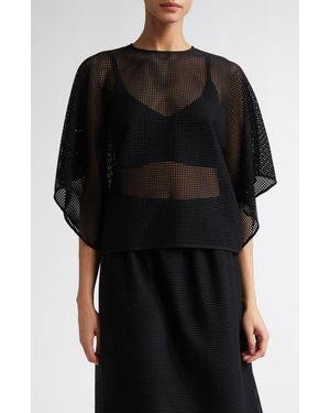 FFORME Tenley Draped Mesh Top - Black