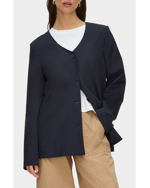 ALIGNE Rae Collarless Jacket - Blue