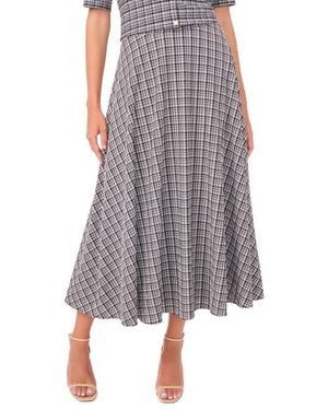 Vince Camuto Plaid Full Maxi Skirt - Gray