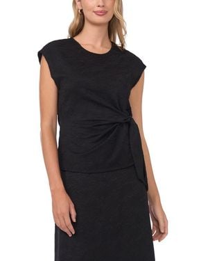 Vince Camuto Drop Shoulder Tank With Front Knot Top - Black
