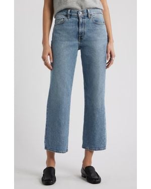 Nordstrom High Waist Crop Straight Leg Jeans - Blue