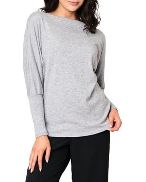 Gibsonlook Slouchy Luxe Boatneck Top - Gray
