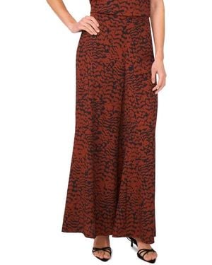 Halogen® Animal Print Wide Leg Pants - Red
