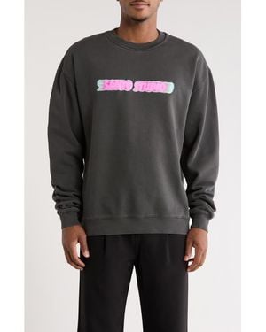 Saint Studio Santo Blur Oversize Stretch Fleece Crewneck Sweatshirt - Gray