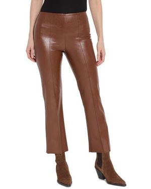 Lyssé Ntials E Faux Leather Ankle Bootcut Pants - Brown