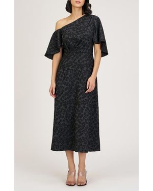 JS Collections Primrose One-Shoulder Cocktail Dress - Black