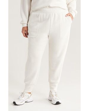 Zella Ultrasoft High Waist Knit Sweatpants - White