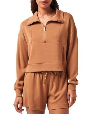 Travis Mathew Skyloft Half Zip Top - Brown