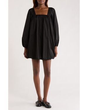 MELLODAY Long Sleeve Bubble Minidress - Black