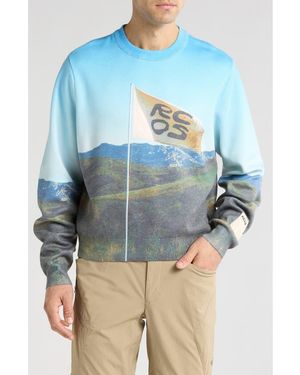 RC Outdoor Supply Flag Photo Graphic Sweater - Blue