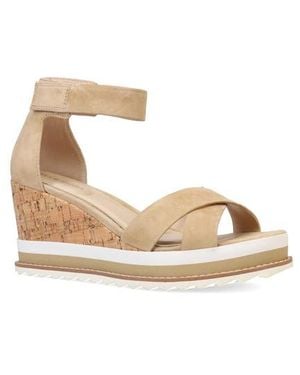 Pelle Moda Westyn Ankle Strap Platform Wedge Sandal - Natural