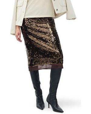 Rag & Bone Lucy Sequin Pencil Skirt - Black