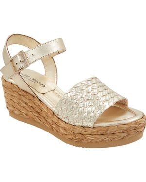 Andre Assous Carissa Ankle Strap Espadrille Platform Wedge Sandal - Metallic