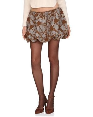Avec Les Filles Bubble Hem Miniskirt - Multicolor