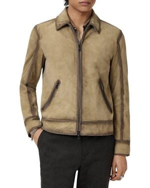 John Varvatos Benjamin Suede Jacket - Natural