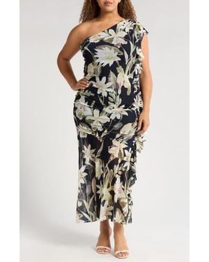 Chelsea28 Drape Ruffle One-Shoulder Maxi Dress - Multicolor