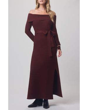 Splendid X @Cellajaneblog Over The Shoulder Sweater Dress - Purple