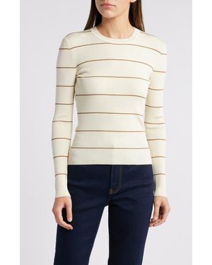 FRAME Stripe Rib Long Sleeve Top - Blue