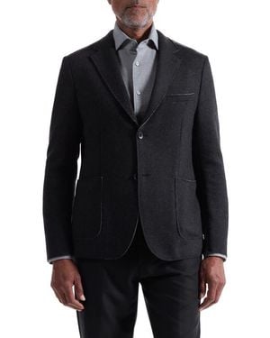 Bugatchi Wool Blend Laser Cut Blazer - Black