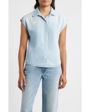 Cloth & Stone Trim Chambray Shirt - Blue