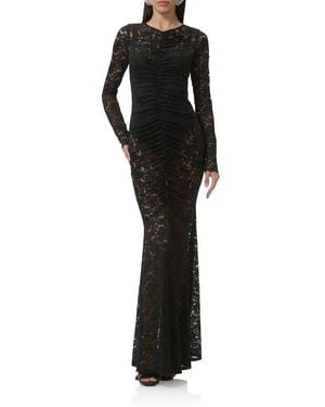 AFRM Jenima Long Sleeve Lace Mermaid Gown - Black