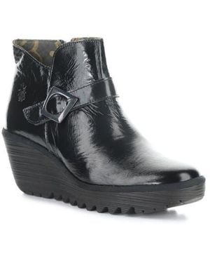 Fly London Yort Wedge Bootie - Black