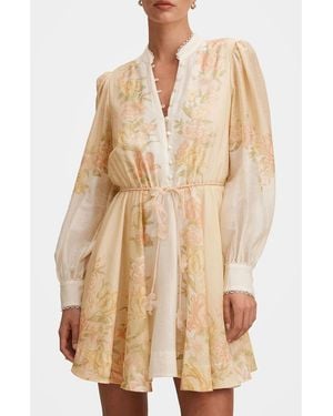 EVER NEW Shyla Floral Long Sleeve Minidress - Natural