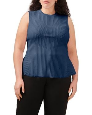 Halogen® Peplum Rib Tank - Blue