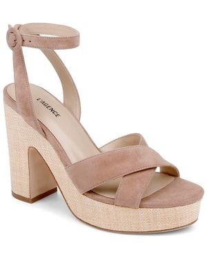 L'Agence Sandrine Ankle Strap Platform Sandal - Brown