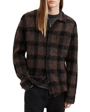 AllSaints Ash Plaid Shirt Jacket - Black