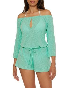 Becca Breezy Basics Off The Shoulder Cover-Up Romper - Green