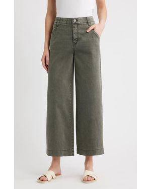 Wit & Wisdom Wyatt Skyrise Washed Ankle Wide Leg Jeans - Green