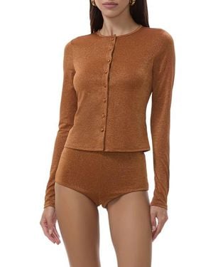 AFRM Linda Metallic Cardigan - Brown