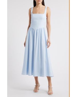 Charles Henry Fit & Flare Midi Dress - Blue