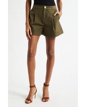 L'Agence Saige Pleated Safari Shorts - Green