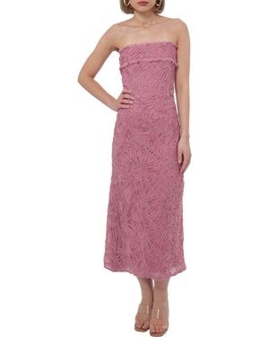 Adelyn Rae Strapless Midi Dress - Purple