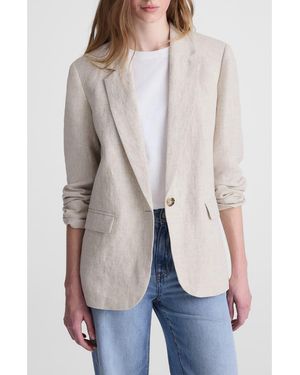 Madewell The Mercer Linen Relaxed Blazer - Gray