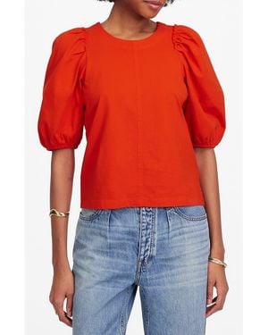Madewell Puff Sleeve Cotton T-Shirt - Red