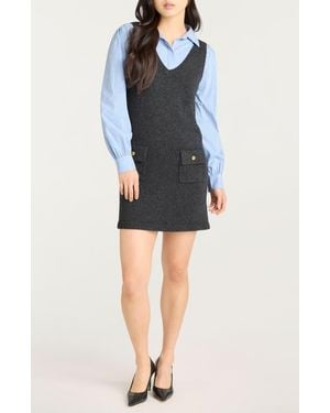 Cinq À Sept Vivianne Mixed Media Minidress - Black