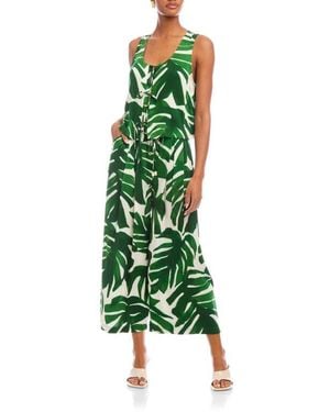 Fifteen Twenty Emery Tie Front Sleeveless Top - Green