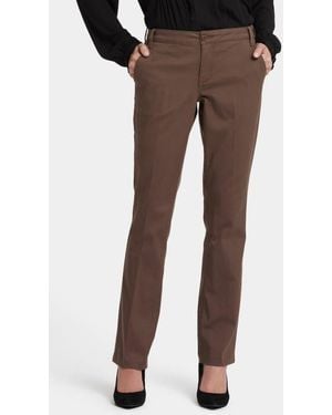 NYDJ Barbara Stretch Twill Bootcut Pants - Brown