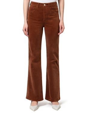 Mavi Los Angeles High Waist Flare Leg Velvet Pants - Brown