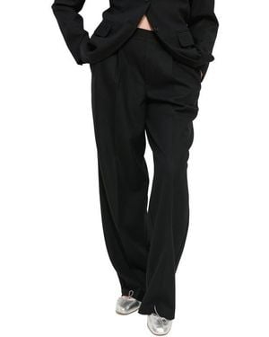 Alex Mill Primrose Pleated Wool Pull-On Pants - Black