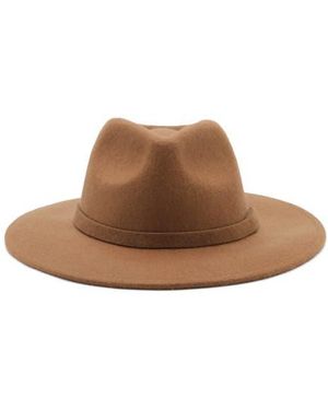 Mango Wool Felt Fedora - Brown