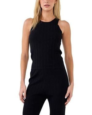 Endless Rose Slick Rib Cutaway Tank - Black