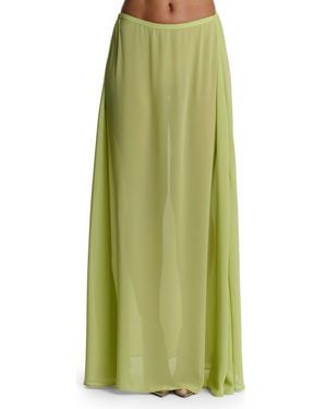 Naked Wardrobe Chiffon A-Line Maxi Skirt - Green