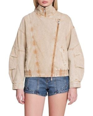 Avec Les Filles Denim Bomber Jacket - Blue