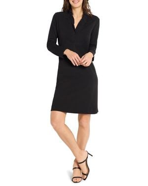 NIC+ZOE Ruffled Long Sleeve Knit Dress - Black